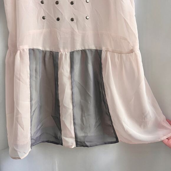 Sparkle & Fade SMALL Pink Studded Embellished Blouse Top Slip Urban Outfitters - Picture 4 of 8